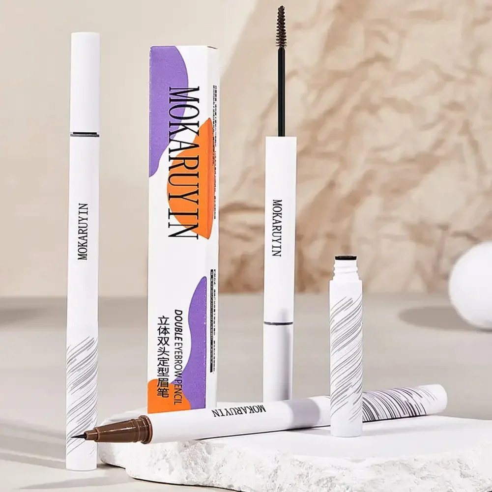 Liquid Eyebrow Pencil Dye Eyebrow Cream 2 in1 Waterproof Lasting Smooth Eyeliner Lying Silkworm Ultra Fine Eyebrow Tattoo Makeup 250712