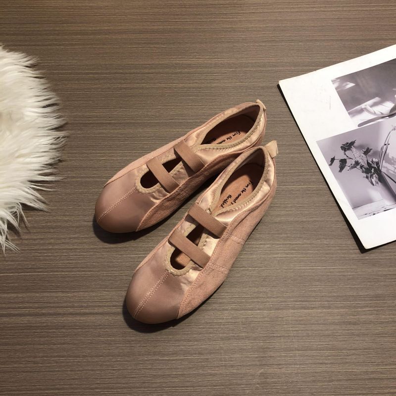 2025 Spring New Round Toe Satin Gentle Evening Breeze Mary Jane Shoes Shallow Soft Sole Ballet Flats for Women ddmysaturn