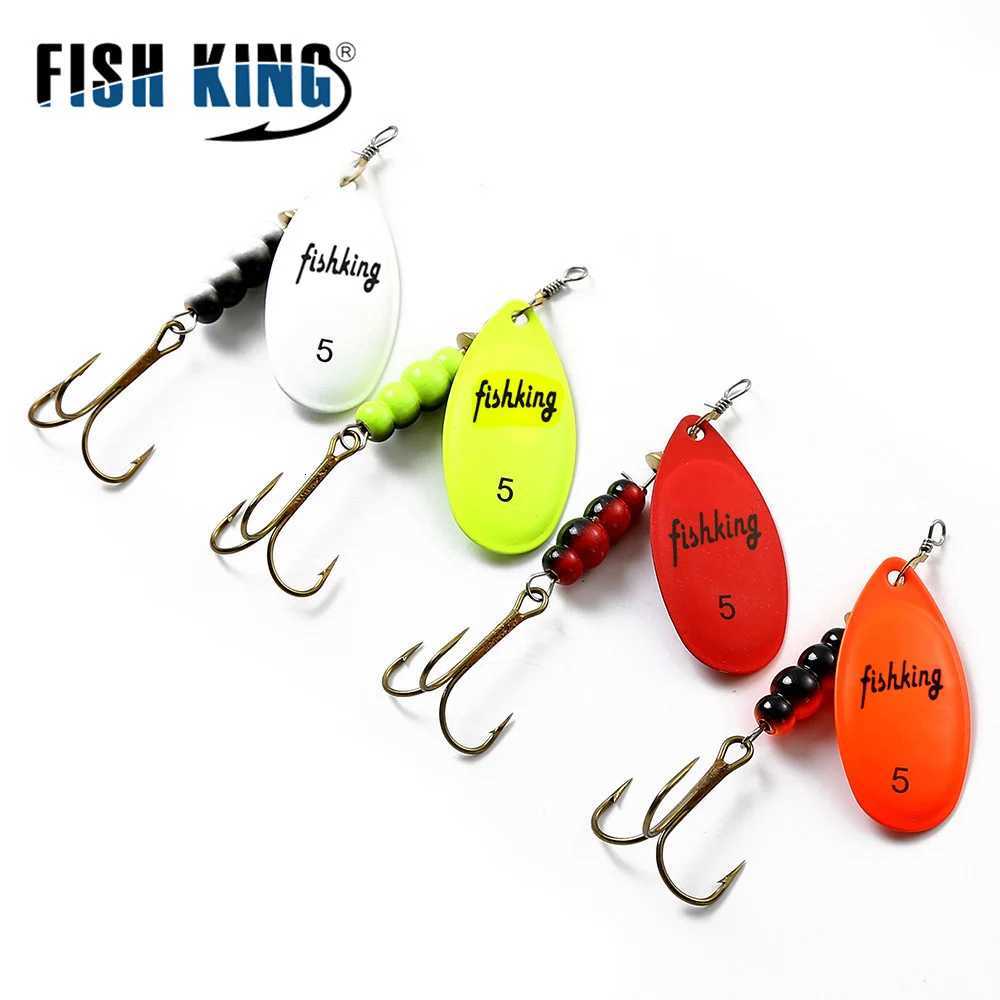 FISH KING Spinner Bait 3.9g 4.6g 7.4g 10.8g 15g Rotating Spinners Spoon Lures pike Metal With Treble Hooks Fishing Lure Z250717