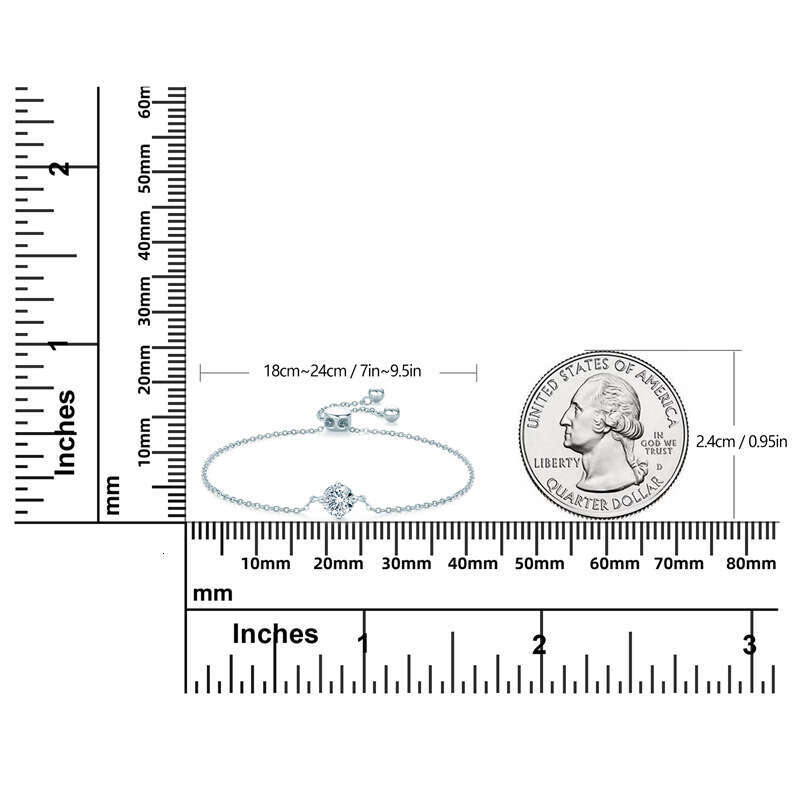 2024 New T Brand Four-Prong Moissanite Bracelet Light Versatile S Pure Sier Jewelry Trendy Matching Accessory 49A