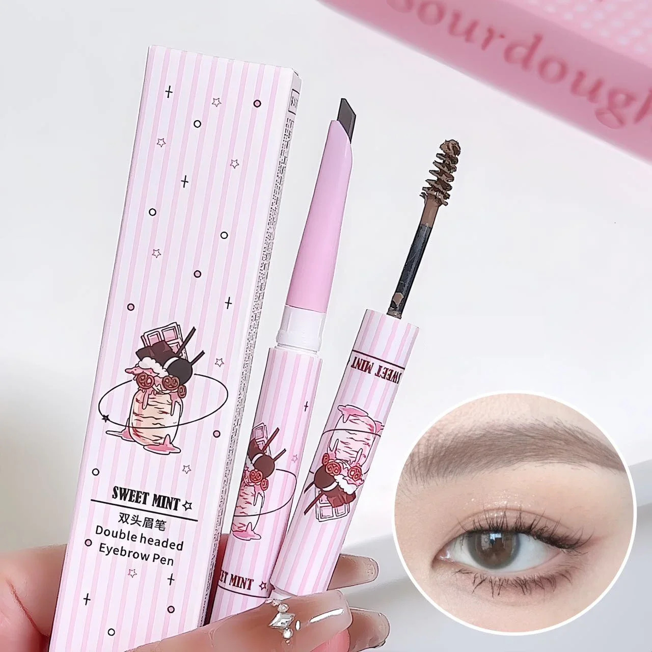 3D Eyebrow Dye Cream Gray Brown Double Head Eyebrow Pencil Long Lasting Waterproof Eye Brow Pen Tint Mascara Enhance Cosmetics 250712