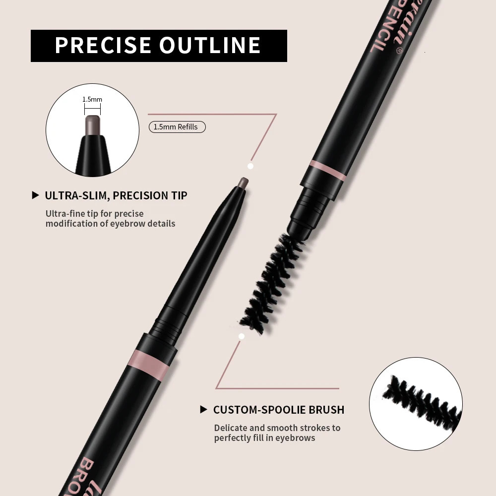 Long Lasting Ultra Fine Liquid Eyebrow Pen Waterproof Matte Double Head Eyebrow Pen Dark Brown Eyebrow Pencil With Brush Makeup 250712