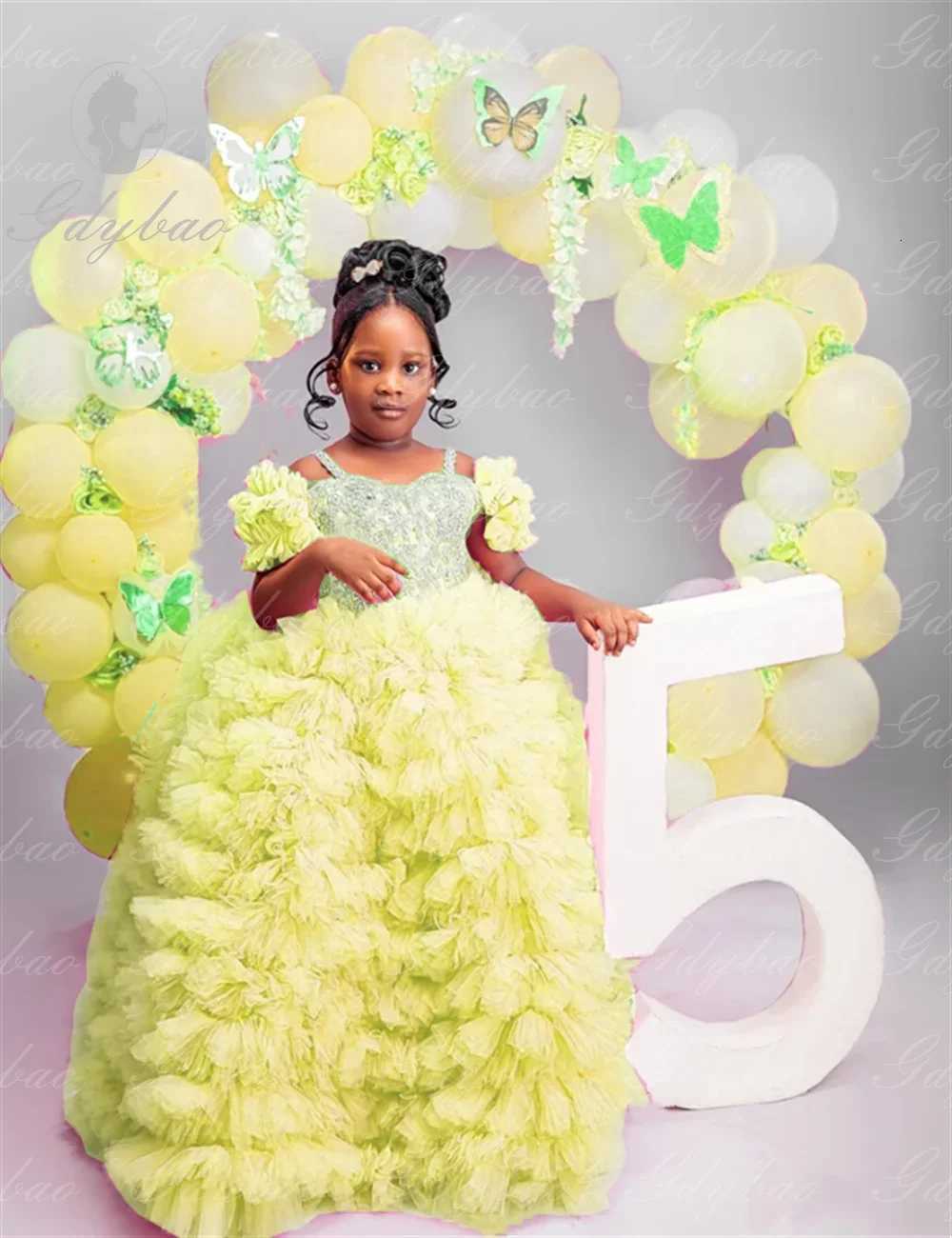 Customized RufflesThin Flower Girl Princess Dress Bow Pink Crystals Rhinestones Beads Pageant Thin Shoulder Strap Cute Birthday Z250716