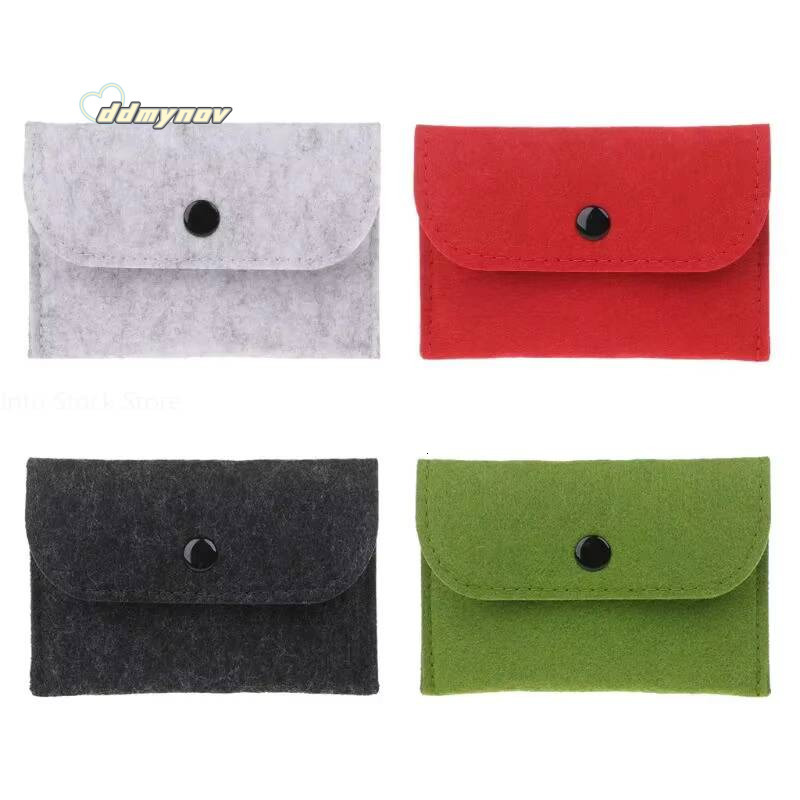 Unisex Felt Purse Bag Women Girls Mini Zipper Coin Wallet Case Casual Square Money Change Card Key Holder Pouch ddmynov