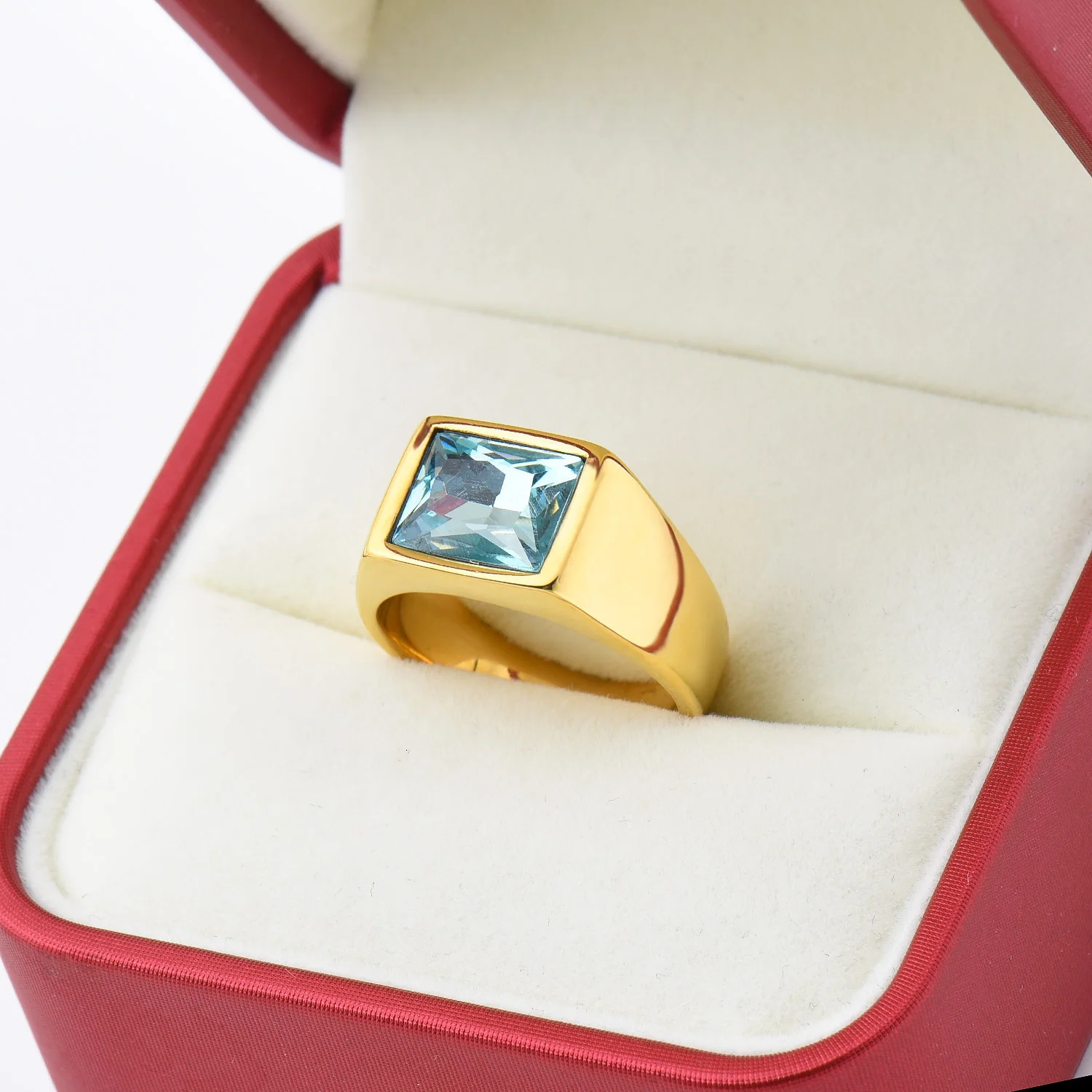 R3363 1pc Man/Women Gemstone Style Wedding steel ringFashion Mens 316LStainless steel lightweight and compact Rings 250716