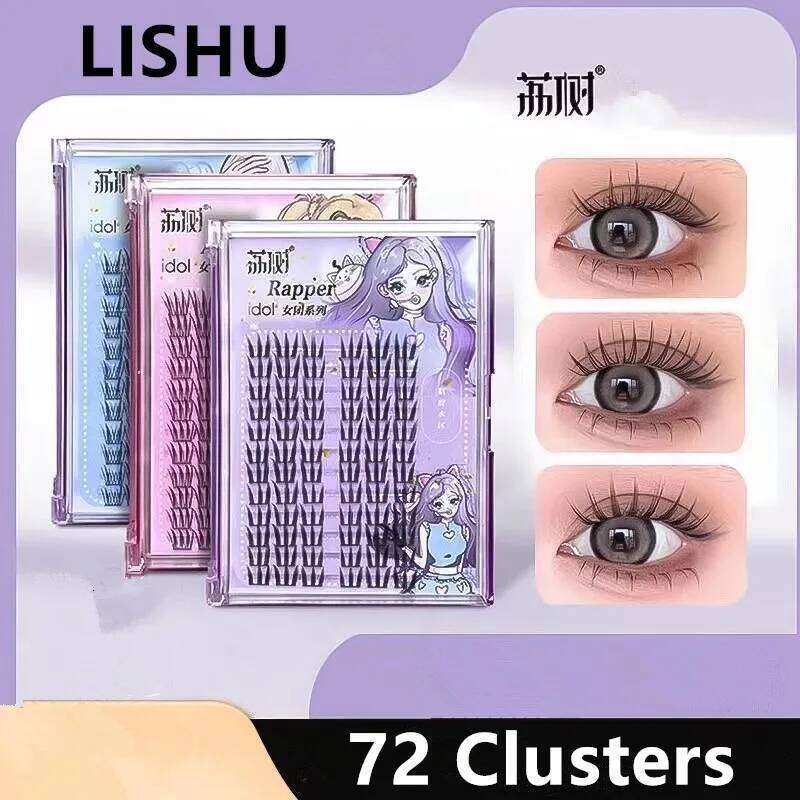 Lishu False Eyelashes Manga Reusable Natural Thick Long Fluffy Lashes Enlarge Eyes Daily Makeup Applicator X250717 X250717