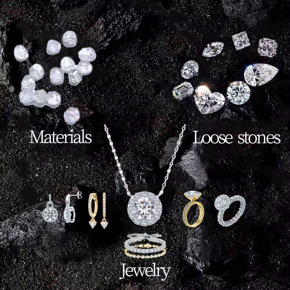 Classic Cluster Studs VVS Women 14k Solid Gold Push Back Prong Setting Moissanite Earrings