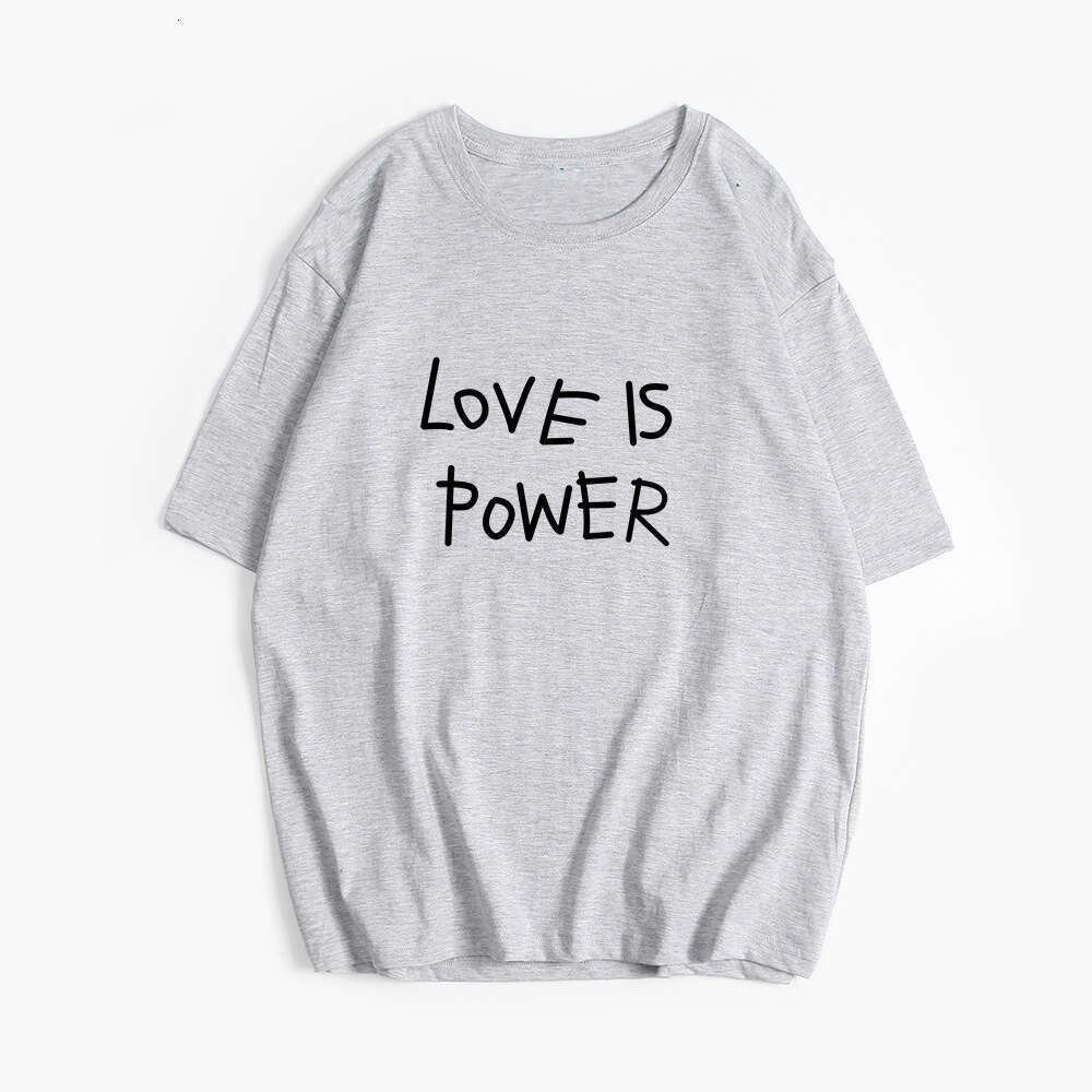 Minimalist Text Print T-Shirt For Women, Summer Versatile Loose Round Neck Pure Cotton Short Sleeve Top B5