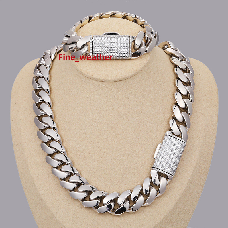 Hip Hop Jewelry Mens 18K Gold 925 Sterling Silver VVS Moissanite Diamond Iced Out Buckle Heavy Plain Cuban Link Chain Necklace