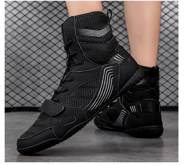 Boxing shoes Sanda shoes Fighting indoor squat training shoes Wrestling shoes high top breathable wear-resistant large size 47