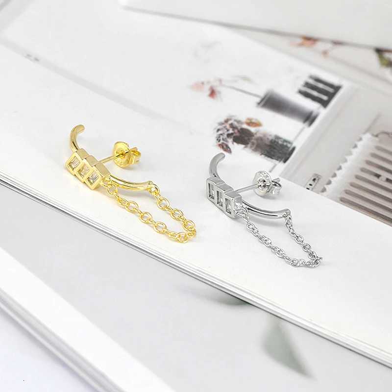 925 Sterling Silver Needle Minimalist Crystal Stud Earrings for Women Piercing Earring Party Luxury Jewelry Fine Accessories y250715
