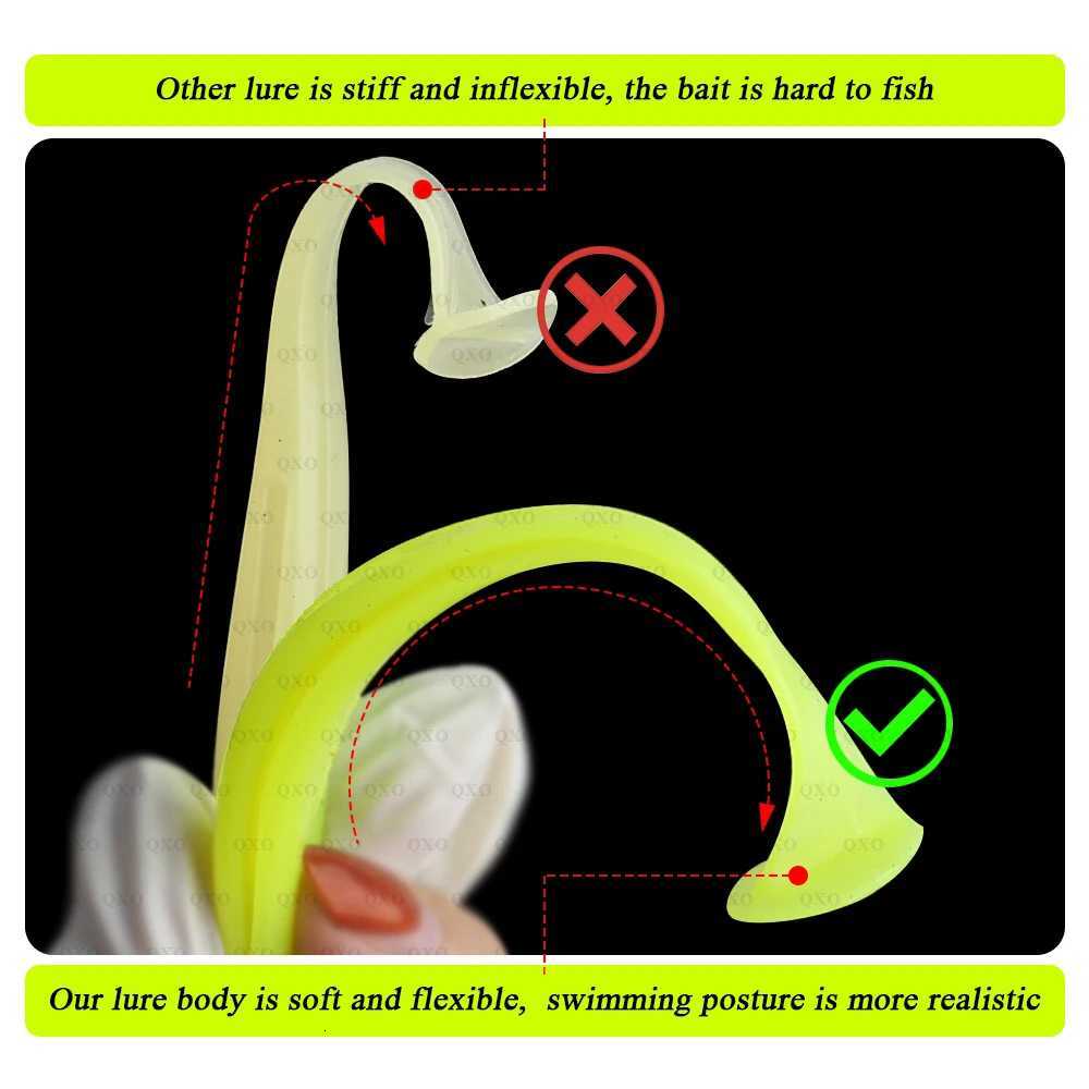 QXO 10pcs/Lot 5.1Inch 3.93Inch Soft Lures Silicone Bait Sea Fish Pva Swimbait Wobblers Goods For Fishing Artificial Tackle Z250717