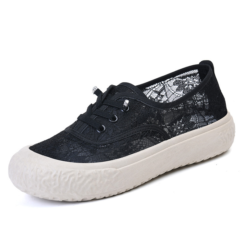 Summer new lace mesh breathable casual sports shoes designer shoes with thick soles and lightweight women's sports shoes