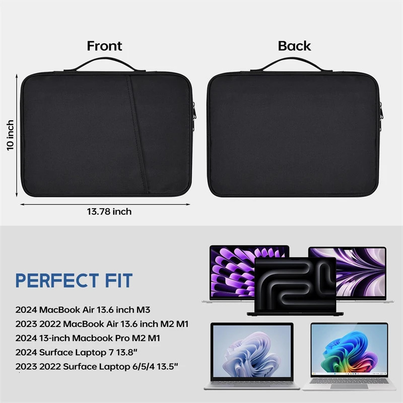 Waterproof Shockproof Handle Bag Laptop Sleeve Case for Air 11 12 13 13.6 Inch M4 M3 M2 Chip Mac Book Cover Accessories 250716