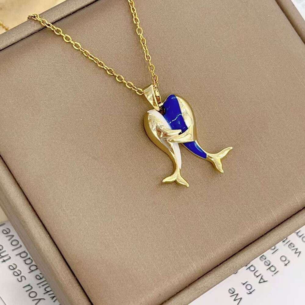 INS Simple Niche Design Elegant Pendant Fish You Love For Women High-End Whale Necklace E61