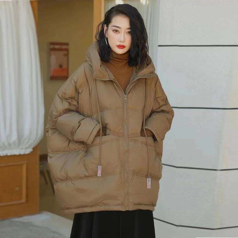 Janveny 90% White Duck Down Jacket Women Winter Long Puffer Coat Hooded Thicken Female Loose Korean Warm Feather Parkas MDNG