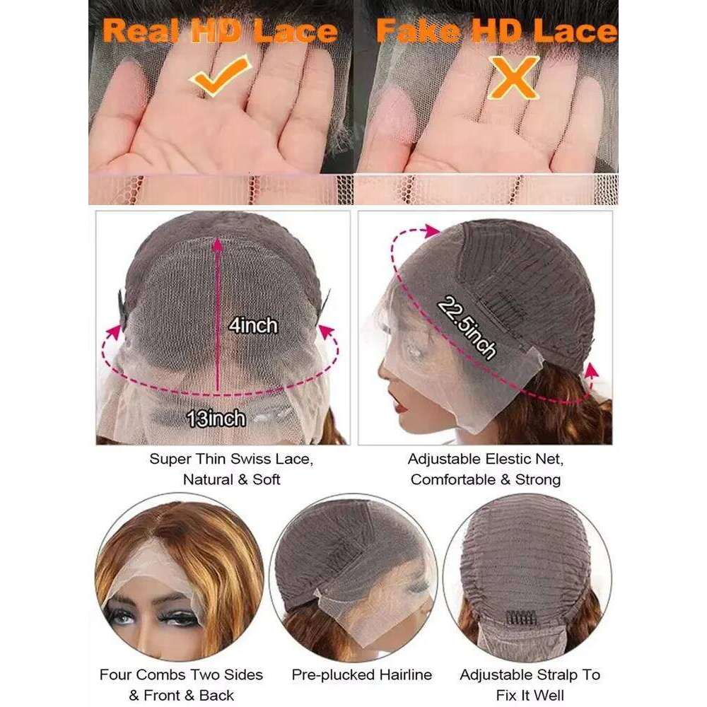 300 Density Highlight 13x6 Hd Deep Wave Frontal 30 46 Inch 13x4 Colored Lace Front Human Hair Wig Curly Wigs For Women