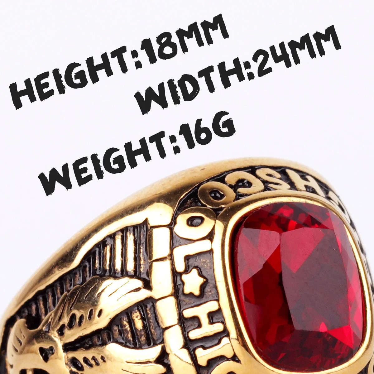 Stainless Steel Men Rings Rhinestone High School Eagle Punk Hip Hop for Biker Male Boyfriend Jewelry Creativity Gift Wholesale 250716