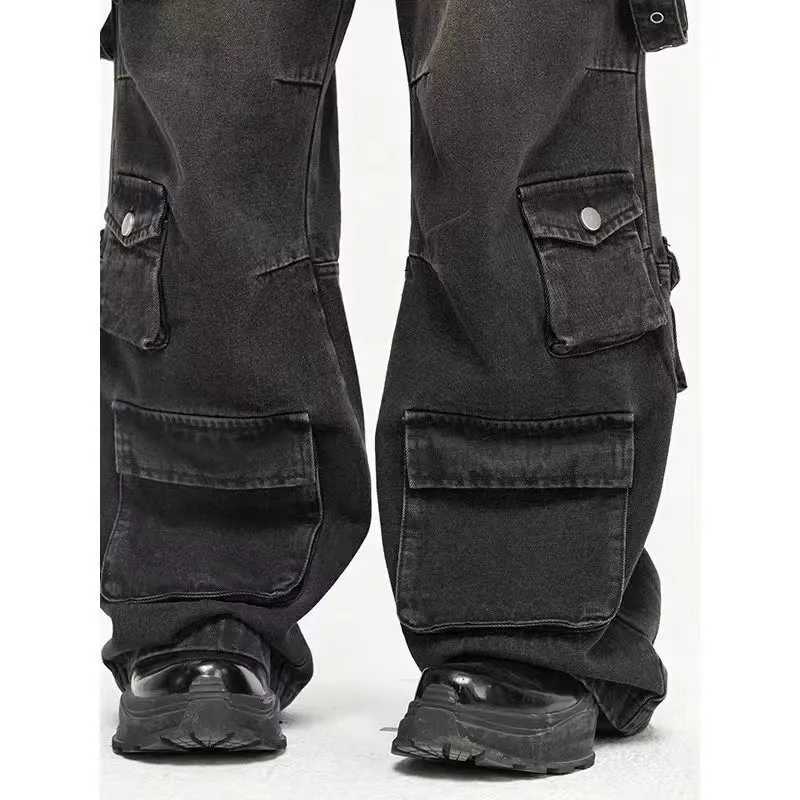 2024 Y2K Streetwear Multiple Pockets Baggy Cargo Jeans Pants For Men Clothing Vintage Loose Women Denim Trousers Mens Pants R250716