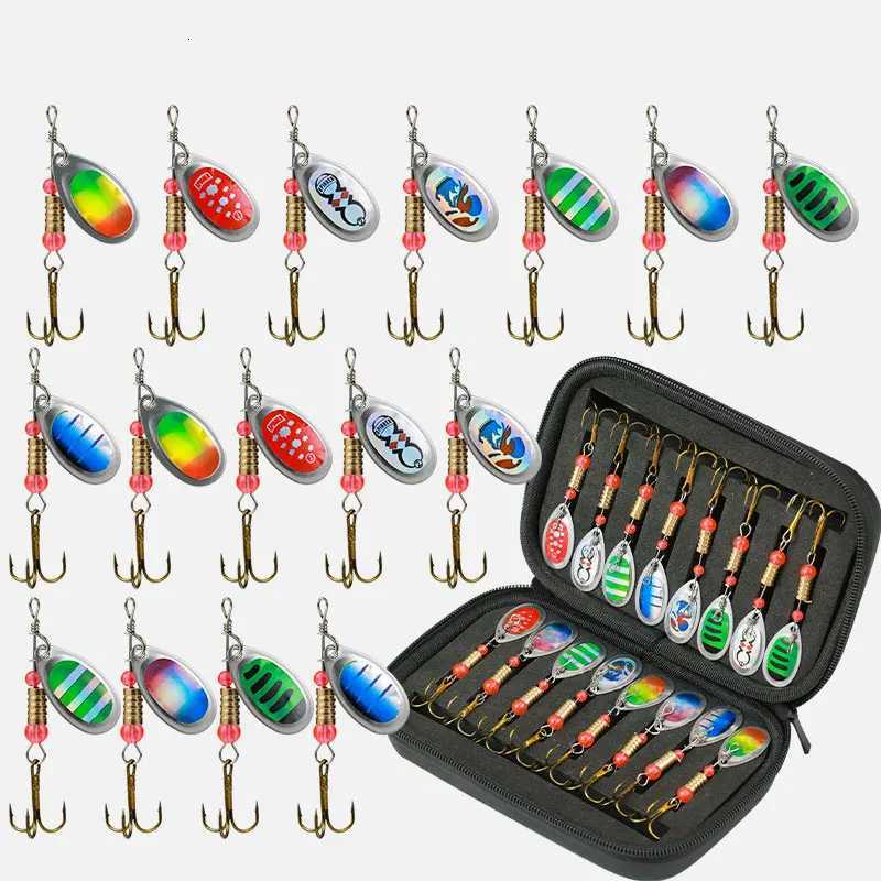 Jig Spinner Bait Kit With Tackle Box 3g Rotating Spinner For Pike Salmon Sea Fishing Wobbler Trolling Hard Surface Topwater Lure Z250717