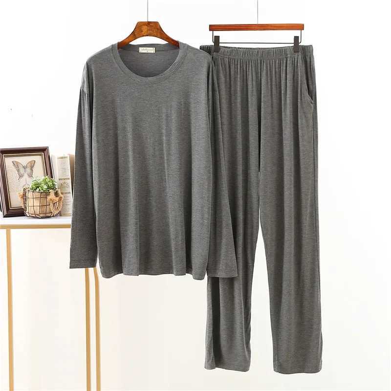 Japanese New Style Modal Spring and Autumn Mens Pajamas Long-Sleeved Loose Large Size Home Service Suit Mens Pajama Set Sleepwear W250717