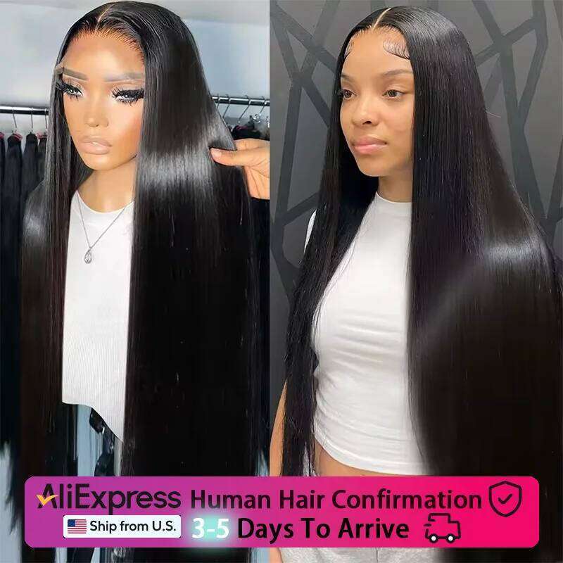 250 Density 13x4 13x6 Transparent Bone Straight 30 40 Inches Lace Front Human Hair Brazilian Frontal Wigs For Women