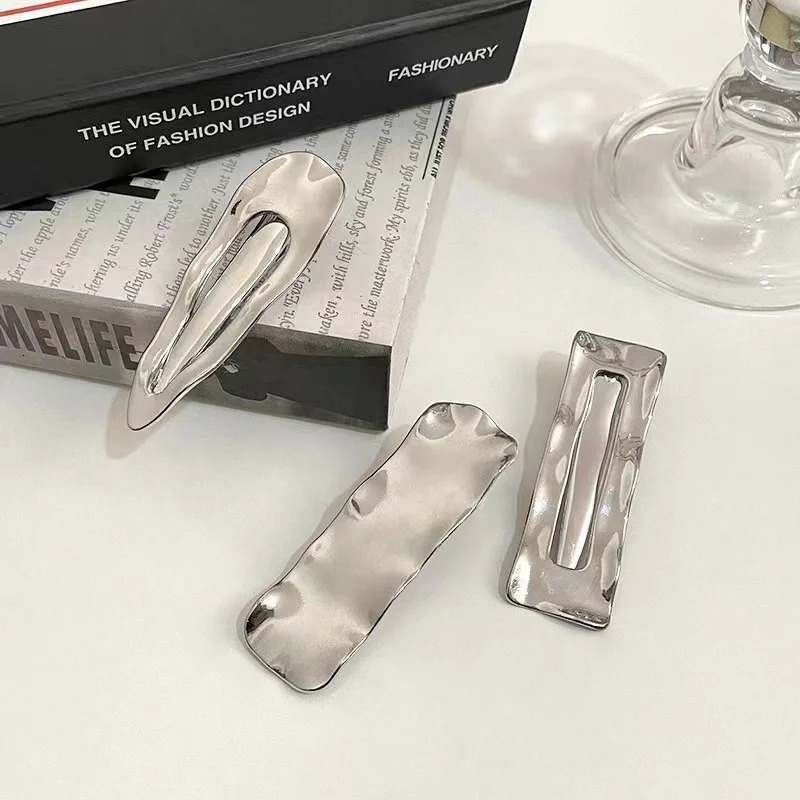 Korean Version of Silver Wave Hair Clip With Side Bangs and Internet Celebrity Style Headwear Edge Clip 250716