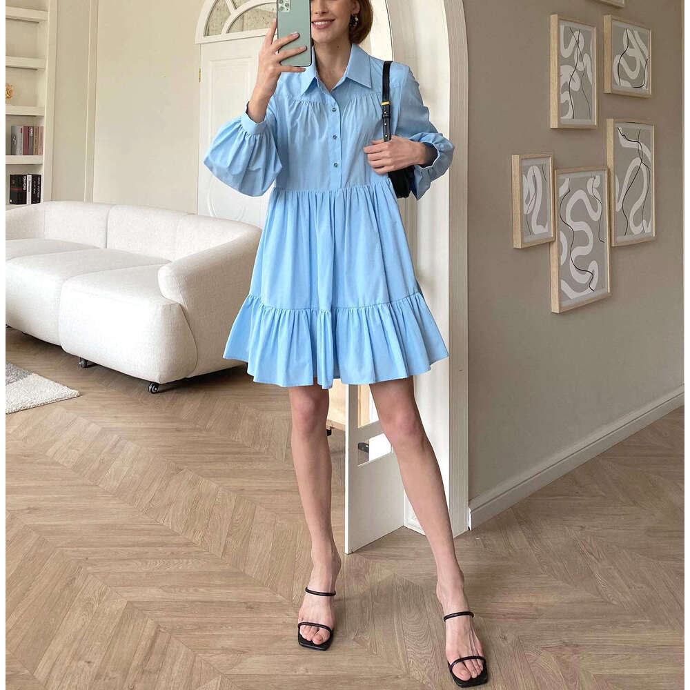 Spring New Style Shirt White Dress Women's OL Simple Cotton Top B5