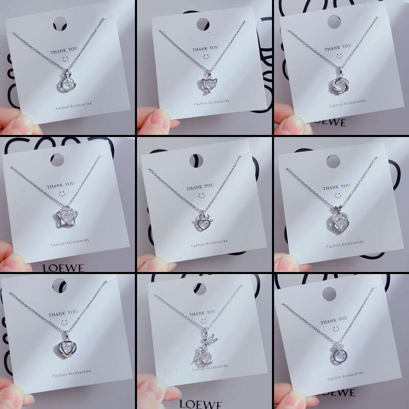 Korean Style Niche Design Smart Necklace For Women, Elegant And Simple Four-Leaf Clover Pendant Clavicle Chain Geometric Choker Jewelry 560