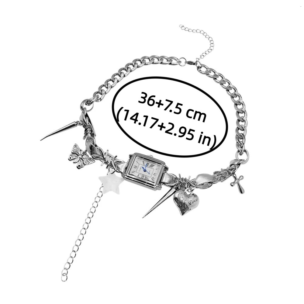 Fashion Star Watches Pedant Choker Heart Cross Gothic Rivet Necklace Women Neck Jewelry Accessories Y2K Tassel Necklace Ladies 250716