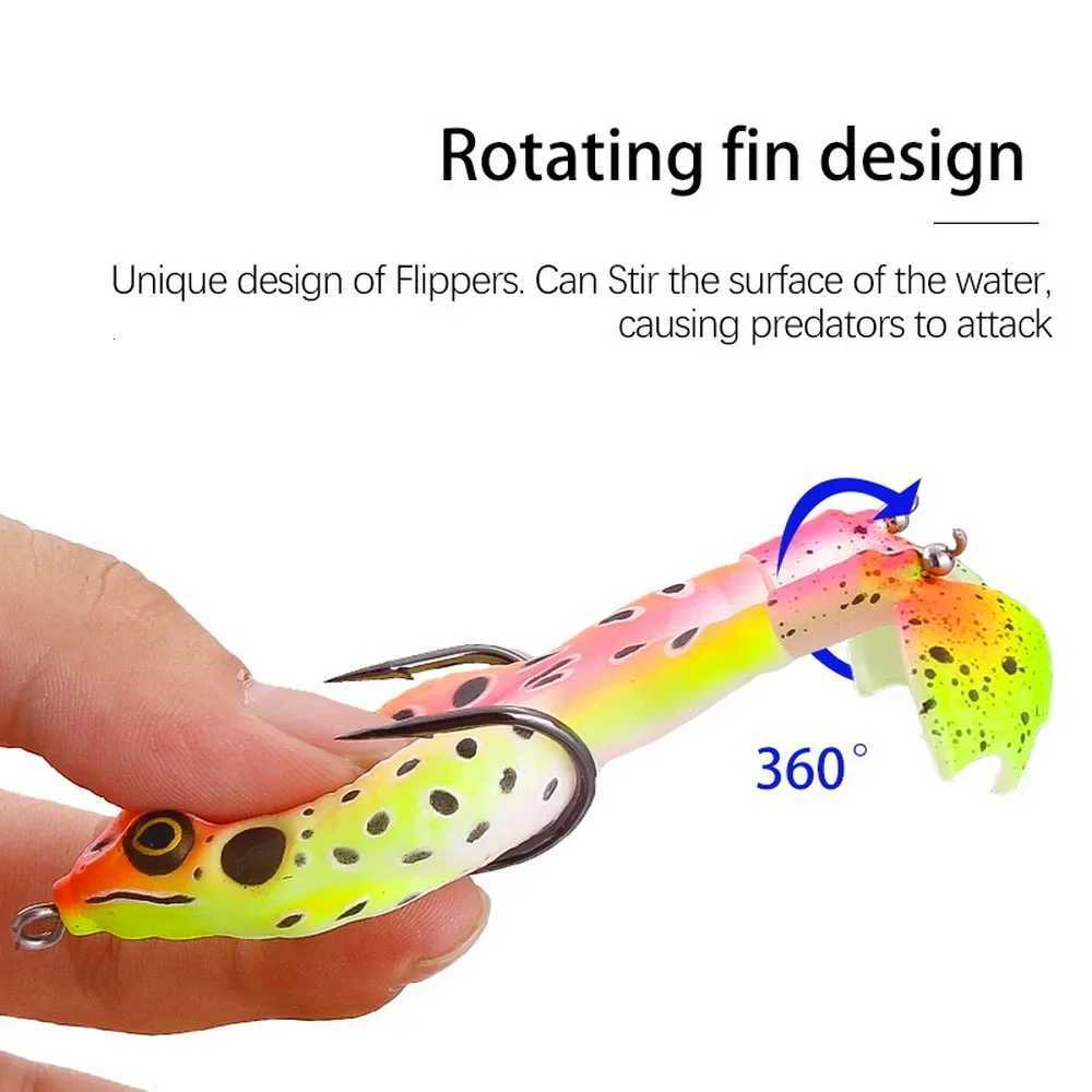 Frog Lure Double Propeller Legs Silicone Soft Baits 13.6g 16.6g Topwater Wobblers Artificial Bait For Bass Catfish Fishing Tools Z250717