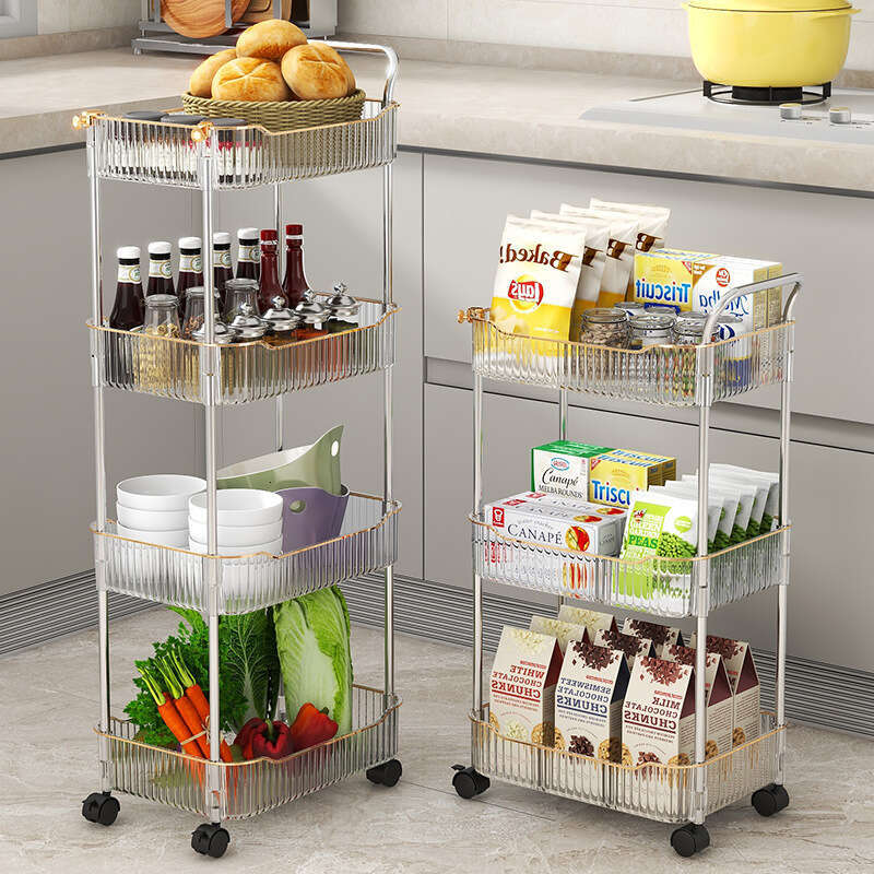 New Model Household Trolley Storage Rack Suitable for Kitchen, Hotel, Food Stalls, Beautiful Elegant, Easy to Push and Pull, Various Styles Available