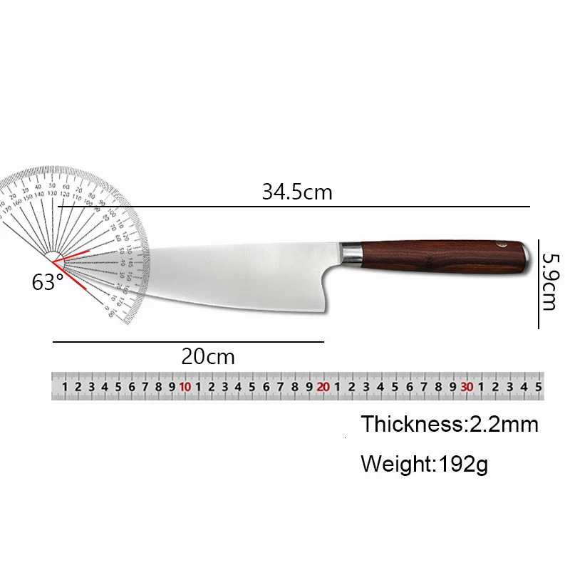Japanese Chef Knife with Wood Handle Professional Kitchen Slicing Sushi Knife Meat Cleaver stainless Steel Cooking Tools 250715