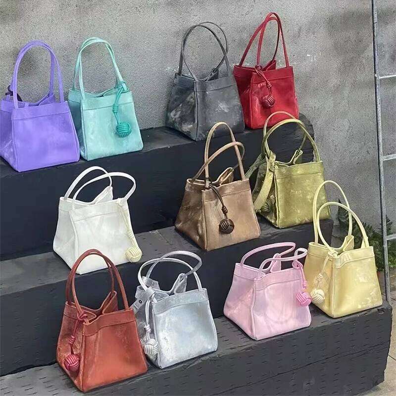 Custom Letters Design Woman Suede Leather Handbag Lady Fashion Silk Brand Shoulder Party Bucket Bag Cross-body Bags