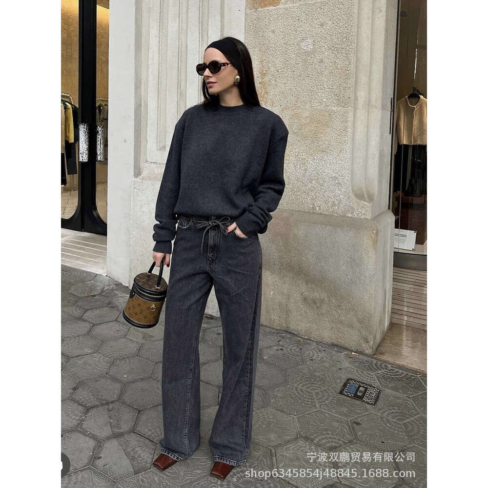 Russian Solid Color Round Neck Sweater For Women New Style Soft Knitted Basic Top B5