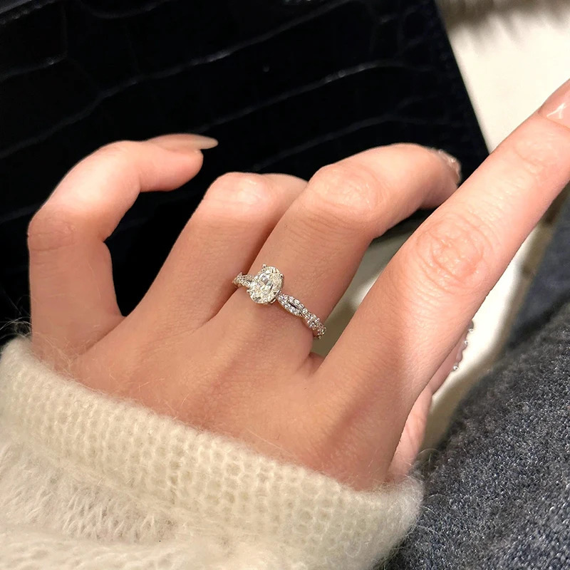 Smyoue Oval Cut 5*7mm Certified Rings for Women Plated Classic Wedding Jewelry 925 Sterling Silver Lab Diamond 250716