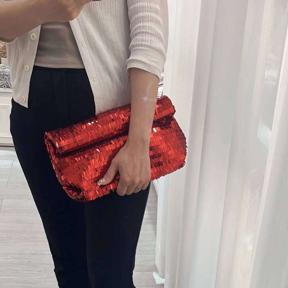 Fashion Sequins Crossbody Simple Women's Tote Underarm Shoulder Bag Evening Clutch Party Handbag Wallet Gold