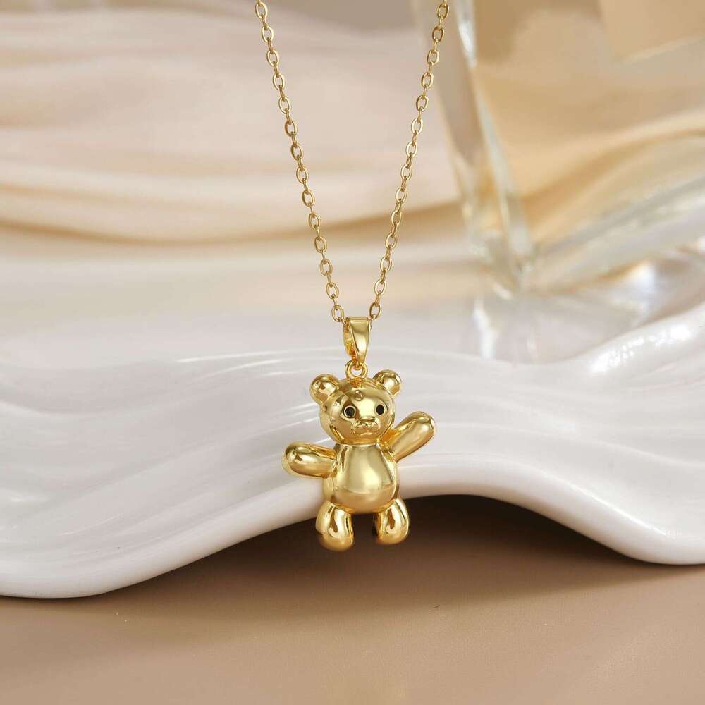 Hot-Selling Bear Pendant Fashionable Personality Simple Collarbone Creative Necklace Bdd
