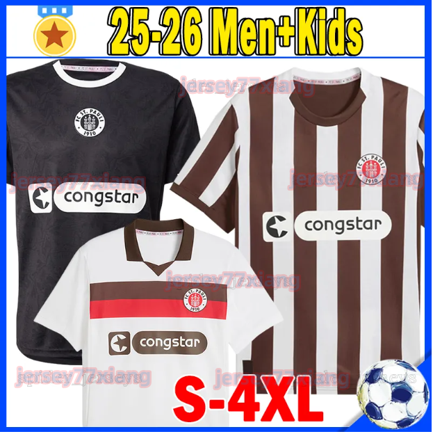 XXXL 4XL 25 26 ST Pauli Soccer Jerseys GUILAVOGUI EGGESTEIN SAAD 2025 2026 AFOLAYAN BOUKHALFA SMITH WEIBHAUPT SALIAKAS Football Shirts Men Uniforms kids kits sets