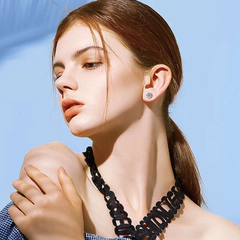 Seiko Moissanite Sier Gold Plated Niche Design Earrings 39C