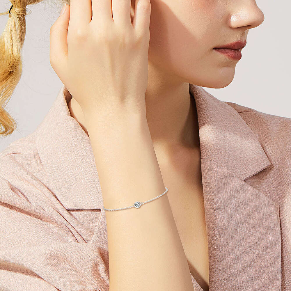 S Pure Sier Small Bubble UFO Internet Celebrity Fashion Exquisite Moissanite Bracelet Gift For Girlfriend's Birthday 92E