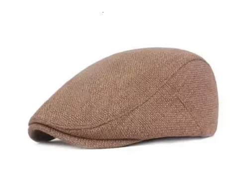 Retro Flat Caps for Men Cotton Linen Duckbill Ivy Cap Women Vintage Solid Orange Casual Autumn Beret Cabbie Cap Unisex 250716