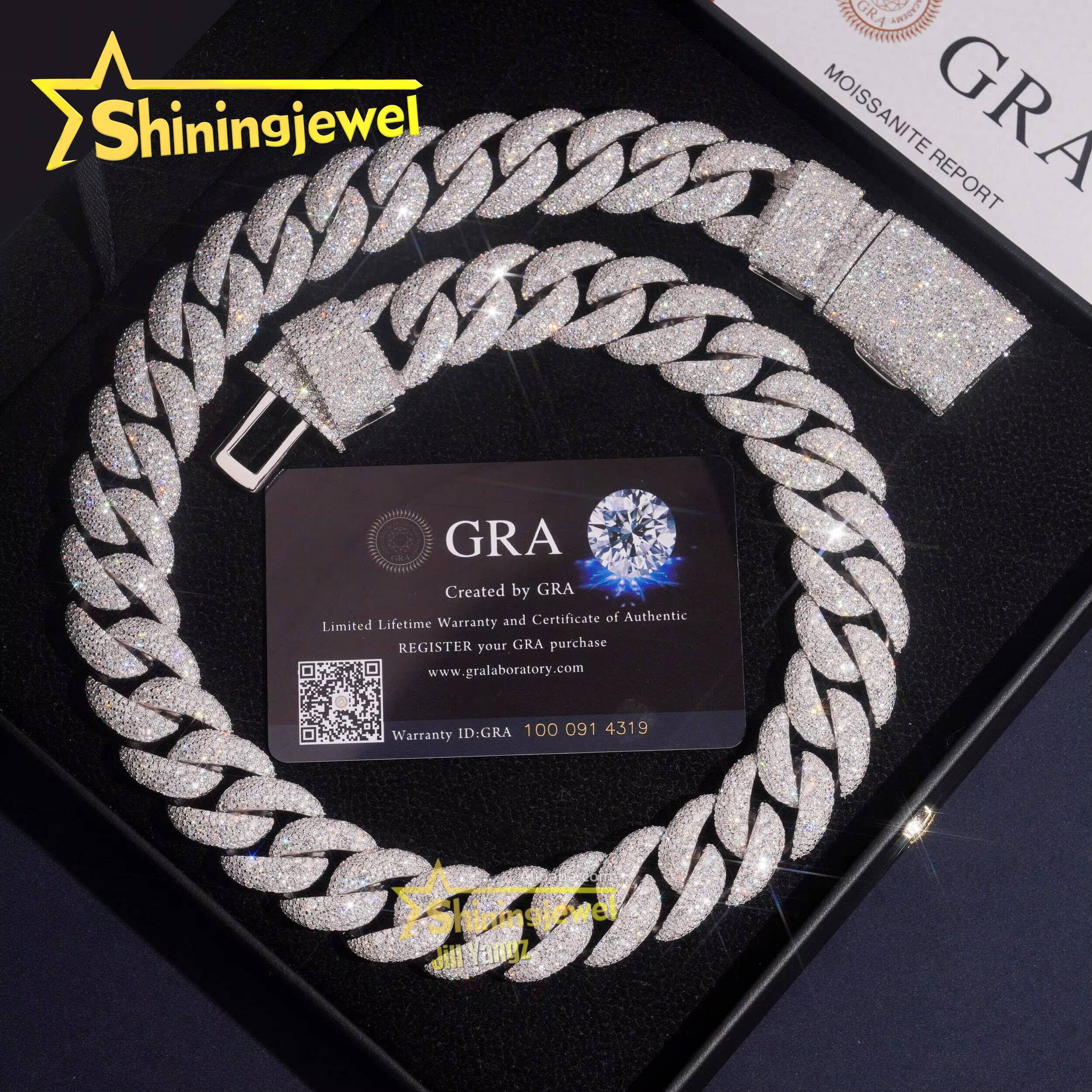 Trending Mosaic 20mm Cuban Links Top Quality Chunky Heavy Rapper Jewelry Iced Out Moissanite Diamond Cuban Chain