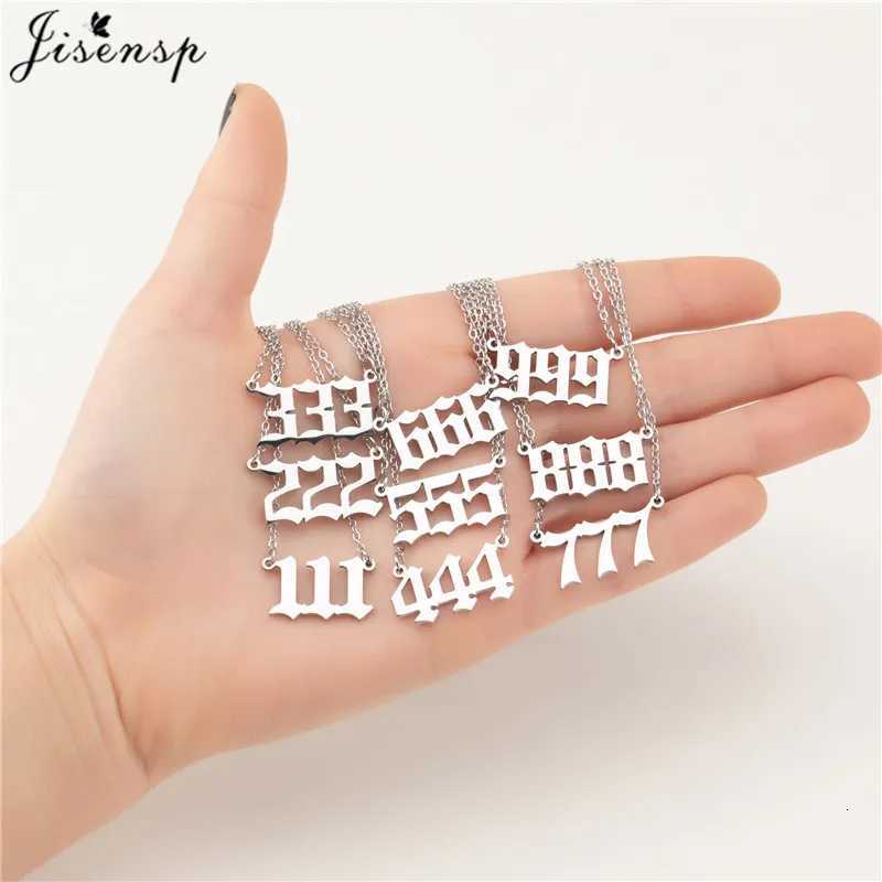 Stainless Steel Angel Number Lucky Numbers Necklaces 111 222 333 444 555 888 999 777 666 Pendant Necklace Charms Jewelry XJ250717