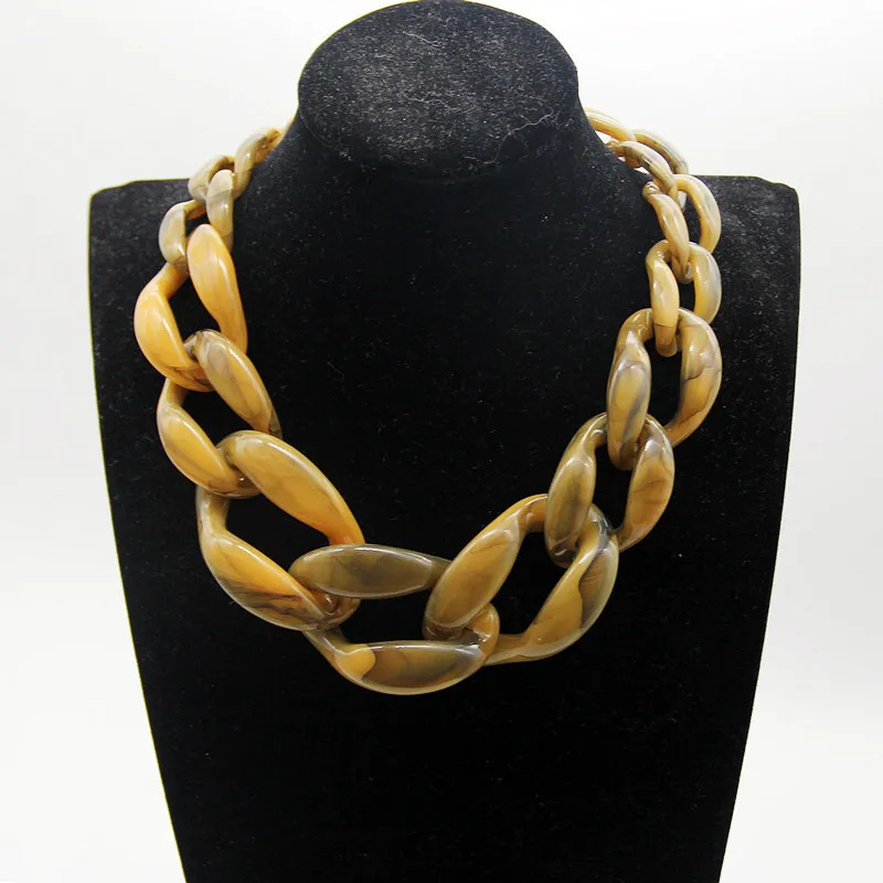 Statement Acrylic Long Chain Necklace For Women Bohemian Big Chunky Chain Link Necklaces Pendants Fashion Women Jewelry Gifts 250716