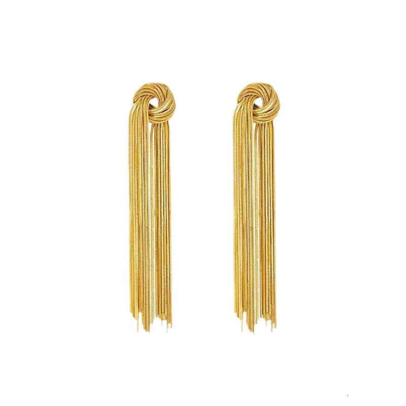 Shuting's Sister-in-Law Same Style Earrings 2025 New High Leaf Design Chen Shuting Tassel Long Trendy