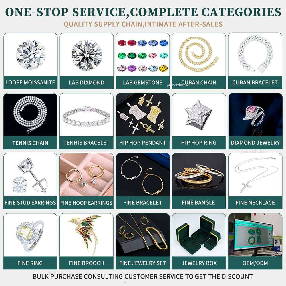 Designer necklaceFactory 8-20mm Gold Plated Sterling Sier Miami Iced Out Vvs Dia Moissanite Cuban Link Chain Bracelet for Men