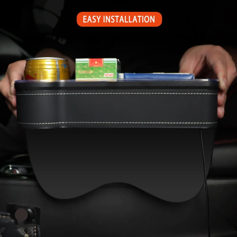 Car Seat Gap Filler Cup Holder 7 Colours Changing LED Car Crevice Storage Organizer Box With 2Usb Charger Car Accessories 250715