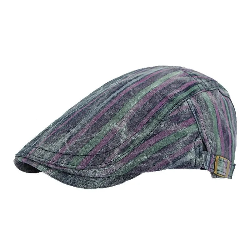 Spring and Summer Cap Womens Personality Graffiti Ink Marks Dirty Cap Mens British Berets Breathable Forward Hat 250716
