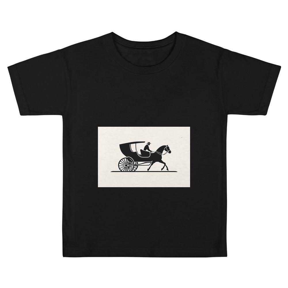 ddmywed Boy and girl Children's T-shirt T-shirt with an image of man riding a horse